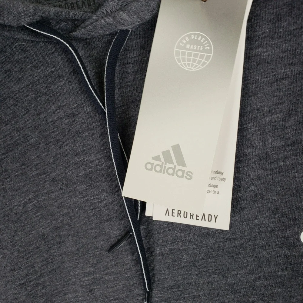 Adidas Aeroready Primegreen Hoodie Mens 2XL Grey Athletic Sportswear Gym